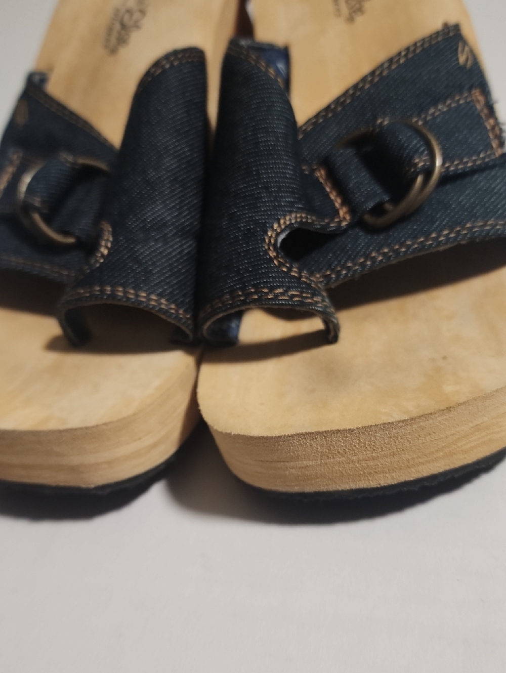 Skechers Denim Slide Mules in Dark Blue with Buckle - Picture 6 of 12